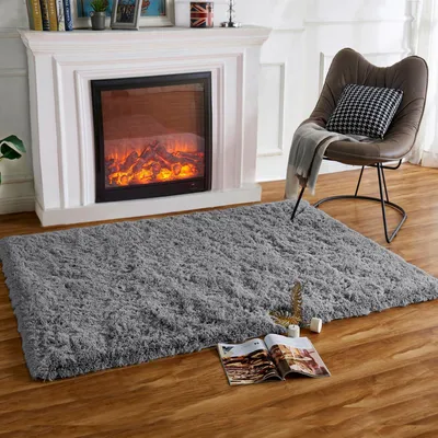 Obrázok produktu pre Koberec do obývačky, tmavosivý, 160x230 cm, huňatý, obdĺžnikový