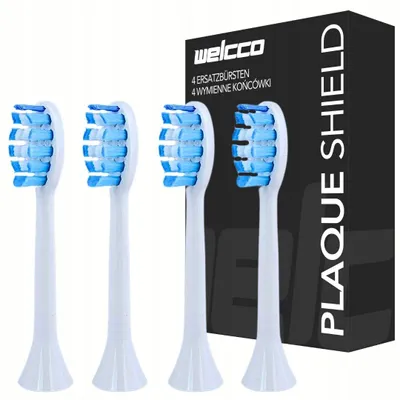 Produktbild von Welcco Essential Zahnbürstenköpfe Weiß 4er-Pack