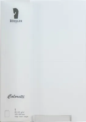 Produktbild von Coloretti Karten 5 Stück B6 Hd-Pl 225g weiß