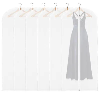 Produktbild von Kleidersäcke 6 Stück 60x140cm PEVA transparent mit Reißverschluss Aufbewahrung für Kleider Anzüge Jacken