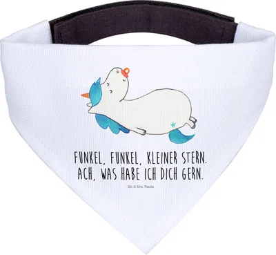 Produktbild von Mr. & Mrs. Panda Hunde-Halstuch Einhorn Schnuller - Weiß - Geschenk, Halstuch Für Hunde, Geburt, Geburtstag, Baby, Hund, Säugling, Hundehalstuch, Tuch, Unicorn
