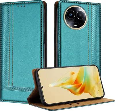 Produktbild von Handyhülle für Realme 11 5G Leder Flip Klappbare Schutzhülle mit Standfunktion Grün