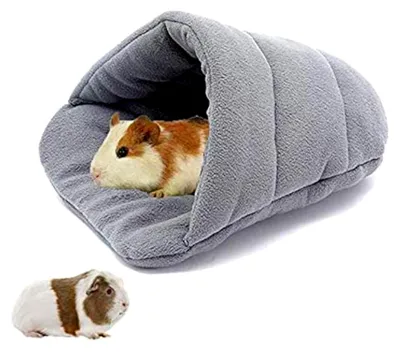 Produktbild von Meerschweinchenhaus für kleine Tiere, Plüschhöhle und Kuschelbett für Kaninchen und Welpen
