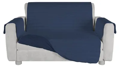 Antirutsch-Bankauflage 2-Sitzer 125 cm wasserdicht Mikrofaser dunkelblau