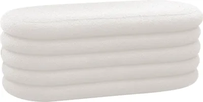 Produktbild von SalesFever Bouclé Polsterhocker/Bettbank | abnehmbares Element | mit Stauraumfunktion | B 108 x T 45 x H 42 cm | weiß