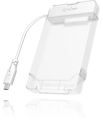 Zdjęcie produktu dla ICY BOX IB-AC703-C, Obudowa HDD/SSD, 2.5", Serial ATA III, Hot-swap, Połączenie USB, Półprzezroczysty, Biały