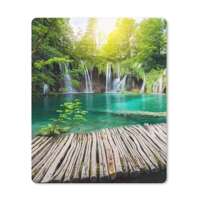 Produktbild von MuchoWow® Mauspad Mousepad Brücke - Wasserfall - Natur 19x23 cm - Mousepads - Maus Mat - Pad - Mausunterlage - Mauspads - Spielen