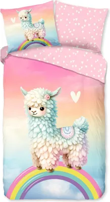 Produktbild von Good Morning Kinderbettbezug "Lama" - multi - (140x200/220 cm) - Baumwolle