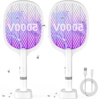 Produktbild von Elektrische Fliegenvernichter – Insektenlampe – Schädlingsbekämpfung – Mit UV-Licht-Falle – 2 Stück – Schwarz