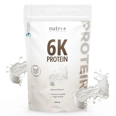 Produktbild von nutri+ 6K Proteinpulver 1000 g - veganes Eiweißpulver Neutral ohne Süßungsmittel