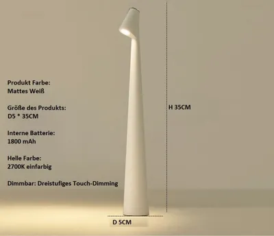 Produktbild von Fertige LED-Tischlampe, klein und elegant, 35cm, weiß