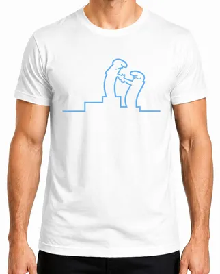 Imagen del producto de Camiseta para hombre, diseño "La Linea Strichmännchen Balum Osvaldo Cavandoli", estilo dibujo animado, color blanco, talla M