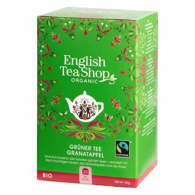 Produktbild von ETS - Grüner Tee Granatapfel, BIO Fairtrade, 20 Teebeutel