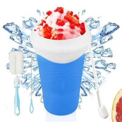 Produktbild von Blauer Slushy Maker 500ml Silikonbecher zum Pressen für schnelle Smoothies