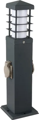 Obrázek produktu pro Elektrický zahradní sloupek s lampou 2xSCHUKO tmavě šedý V-TAC 8822