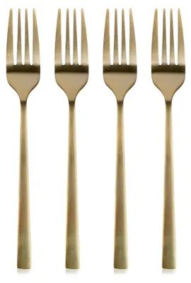 Immagine prodotto di 4x Forchette da dessert dorate Forchette da dessert Forchette piccole Set di forchette