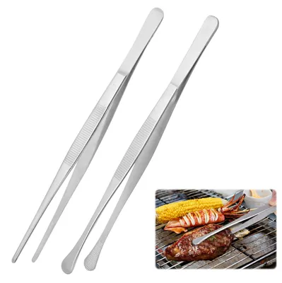 Image de Pince de cuisine - Lot de 2 pinces en acier inoxydable - Pour cuisiner et servir - 30 cm