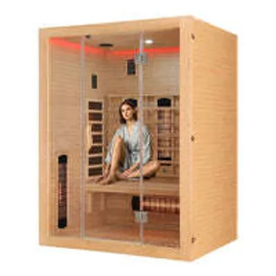 Produktbild von Infrarotkabine Infrarotsauna OPEN - Für 3 Personen - 6 Vollspektrumstrahler - MP3-Player (inkl. Bluetooth) - Lautsprecher - Mit Farblichttherapie