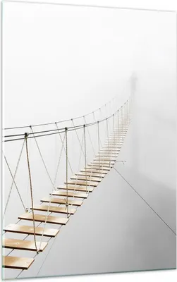 Produktbild von Bilder auf glas - Einteilig - Brücke ausgesetzt Nebel - 50x70cm - Glasbilder - Wandbilder - Bilder - zum Aufhängen bereit - Wanddekoration aus Glas - Glas Bilder - Wandbild auf Glas - GPA50x70-5018