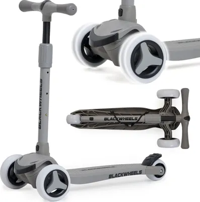 Produktbild von Detská kolobežka, odrážadlo, balančná kolobežka Blackwheels Blink Soft Grey, kolieska s LED osvetlením, ABEC-5