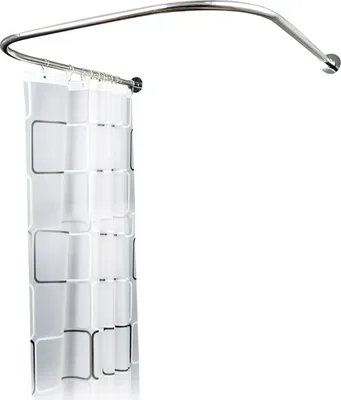 Image de Barre de rideau de douche, matériau en acier inoxydable, longueur extensible 80-130 cm, capacité de charge 20 kg, blanc