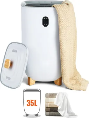 Obrázek produktu pro Ohřívač ručníků 35L s LED diodou, sušička ručníků bílá, časovač, stupně ohřevu, stupně sušení, vonná zóna - velká kapacita