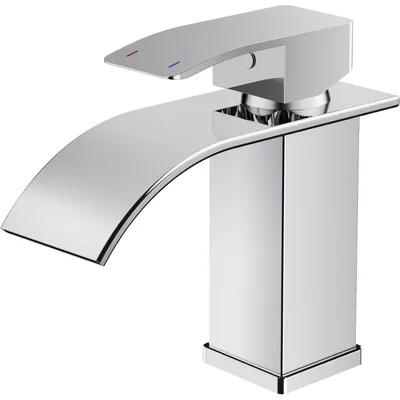 Productafbeelding van Douchekraan, badkraan, watervaluitloop, wastafelmengkraan, éénhendelbediening, chroom, uitloophoogte 80 mm
