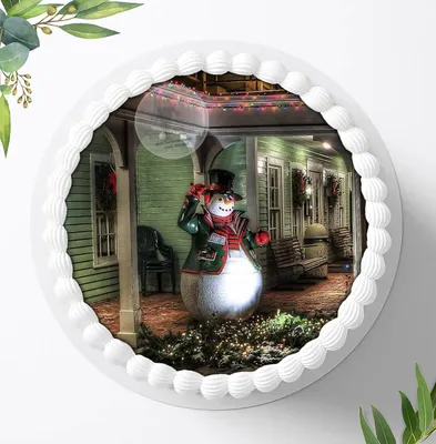 Produktbild von Für die Geburtstags Torte ein Tortenaufleger, Zuckerbild mit dem Motiv: Weihnachten, Essbares Foto für Torten, Fondant, Ø 20cm, 0017w