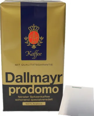 Produktbild von Dallmayr prodomo Feinster Spitzenkaffee 100% Arabica (1x500g Packung) + usy Block