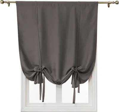 Produktbild von Einfacher Verdunkelungsvorhang, Stabtasche Wärmeisolierter Raum Verdunkelung Römischer Schatten für Schlafzimmer Wohnzimmer Küche Kleines Fenster (Grau, 120x120cm)