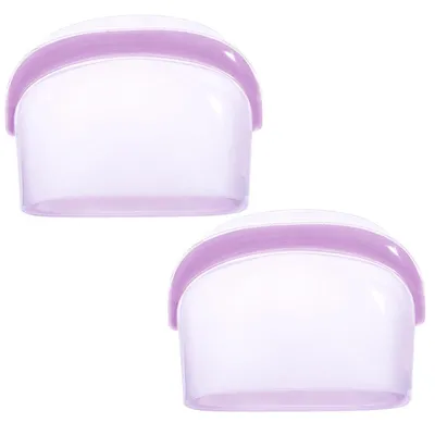 Produktbild von 2PCS wiederverwendbare Silikon-Lebensmittelbeutel, 100 % Silikon, selbststehend,großer Reißverschluss,geeignet für Kühlschrank,Mikrowelle&Spülmaschine