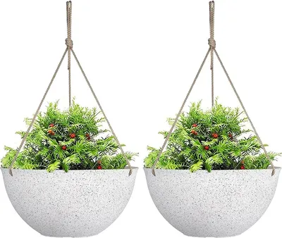 Produktbild von Hängeblumentopf 25 cm, 2 Stücke, Kunststoff, weiß, für Balkon