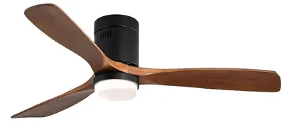 Image de Ventilateur de plafond, moteur à courant continu à 6 vitesses, télécommande, noir