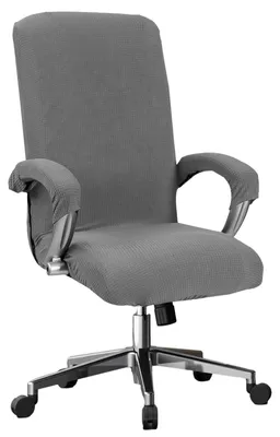 Imagen del producto de Funda elástica para silla de oficina, color gris, con fundas para los reposabrazos