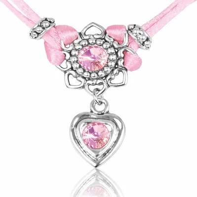 Produktbild von LUISIA® Halskette "Chiara" Herzblüte - Kristalle von Swarovski® | Rosa
