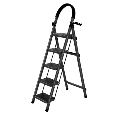 Produktbild von Trittleiter 5 Stufen Klappbar,Klappleiter Anti-Rutsch Trittflächen,Klapptritt Haushaltstritt Stahl Kleine Leiter für Haushalt & Büro 152x87x39cm