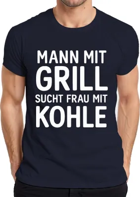 Zdjęcie produktu dla Mężczyzna z grillem szuka kobiety z węglem śmieszne powiedzenie mumia cukrowa koszulka męska, granatowy, 3XL