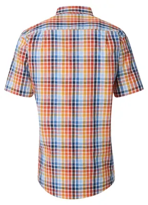 Produktbild von Redmond Herren Freizeithemd Kurzarm (251400990), Größe:L, Farbe:Orange (210)