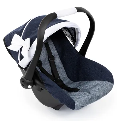 Productafbeelding van Bayer Design 67981AA Autostoeltje voor poppen met kap, verstelbare handgreep, accessoire voor poppen, blauw