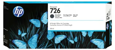 Obrázok produktu pre HP Matná čierna atramentová kazeta 726 DesignJet, 300 ml, Rad tlačiarní HP DesignJet T1200; Multifunkčná tlačiareň HP DesignJet T1200 HD; HP DesignJet..., Atramentový, Čierna, CH575A, Singapúr, 283 mm