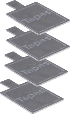 Image de set de 4 assiettes en ardoise Tapas Snack Planche à servir Bako