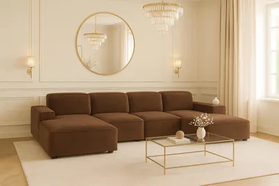 Produktbild von Kaiser Möbel Ecksofa Cursal U-Form, Stoff Salvador, Dunkelbraun