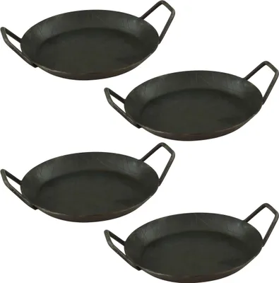 Produktbild von 4 Stück Servierpfanne Ø 20 cm aus Schmiedeeisen mit zwei Seitengriffen