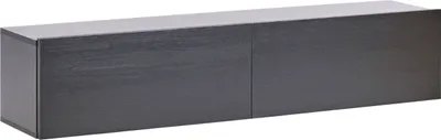 Zdjęcie produktu dla BELIANI Wisząca szafka RTV pod telewizor czarna drzwiczki 140 cm 2 półki styl minimalistyczny