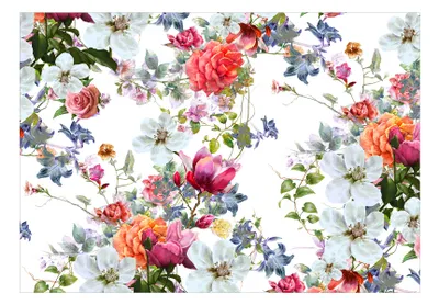 Produktbild von Vlies Fototapete Retro Blumen 350x256 cm Tapeten Wandtapete XXL Abstrakt Vintage bunt b-B-0626-a-a
