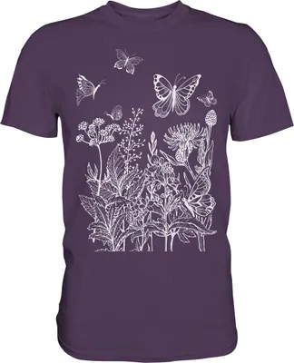 Produktbild von Natur Schmetterling Wiese T-Shirt – Urban Purple / XL