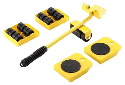 Produktbild von 5-teiliges Möbeltransport-Set: Kompakte Möbelroller mit Rädern, robuste Geräterollen, Möbelgleiter-Set