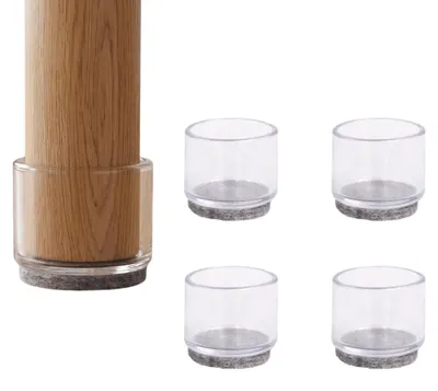 Obrázek produktu pro Silikonové podložky 30 mm s filcem, 4 kusy, pro nožičky židlí