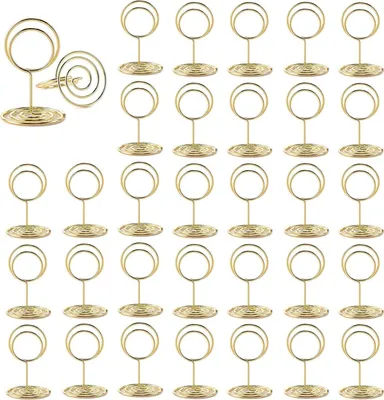 Imagen del producto de 30 sujetacaras, clips para fotos, soportes para fotos con base, sujetapapel para bodas, soportes para números de mesa, ideales para bodas, Navidad, San Valentín, banquetes y eventos