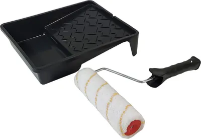 Produktbild von Profi Set Farbrolle Farbwalze Malerwalze 20cm Rolle Walze + Steckbügel + Farbwanne
